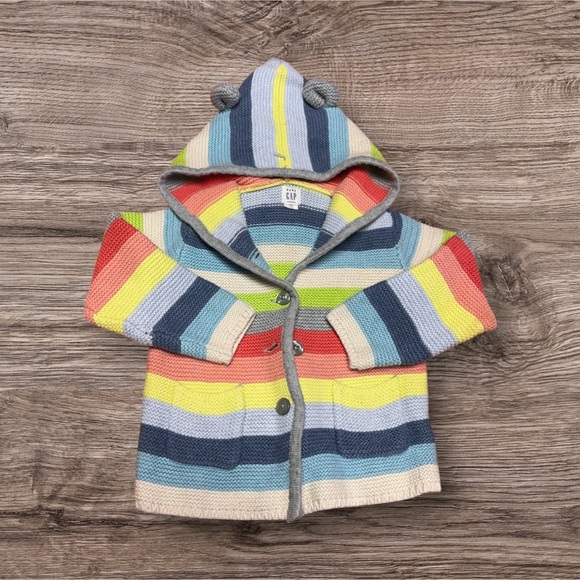 GAP Blue and Yellow Hooded Sweater - Picture 1 of 4